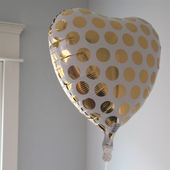 🔴18" Gold Polka Dot Heart CTI Balloons- 6 pcs - Picture 7 of 8